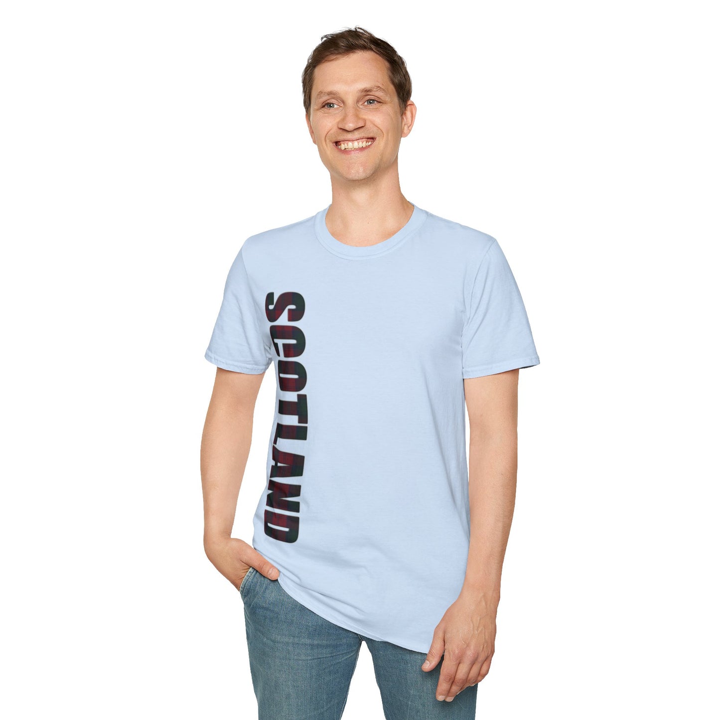 Scotland Lettering Lindsay Tartan Softstyle T-Shirt, Unisex Tee, Various Colours