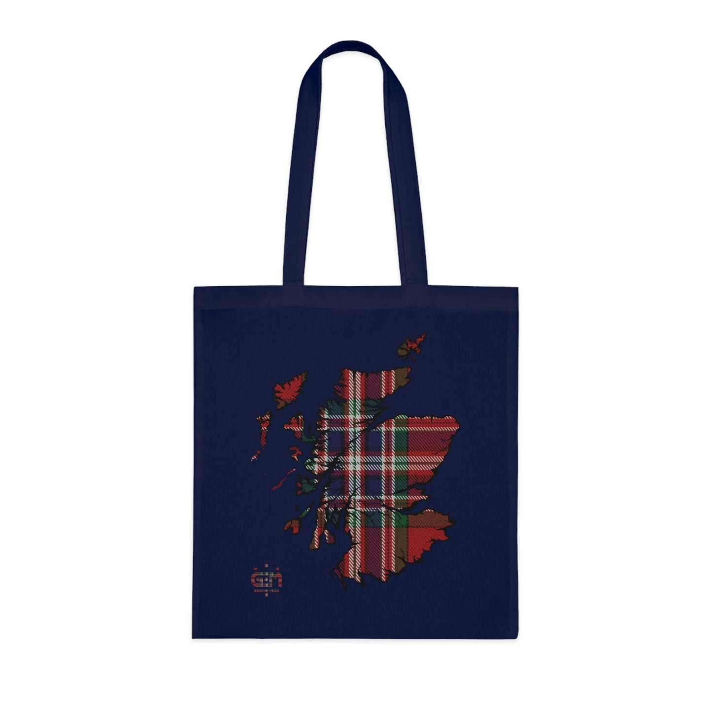 Reversible Scotland Tartan Map Cotton Tote Bag - MacFarlane Tartan