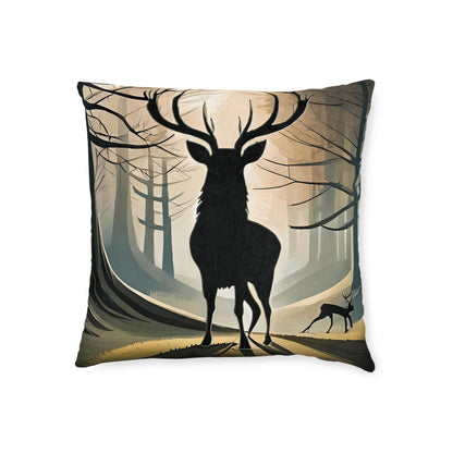 Stag Silhouette Square Cushion, Various Sizes