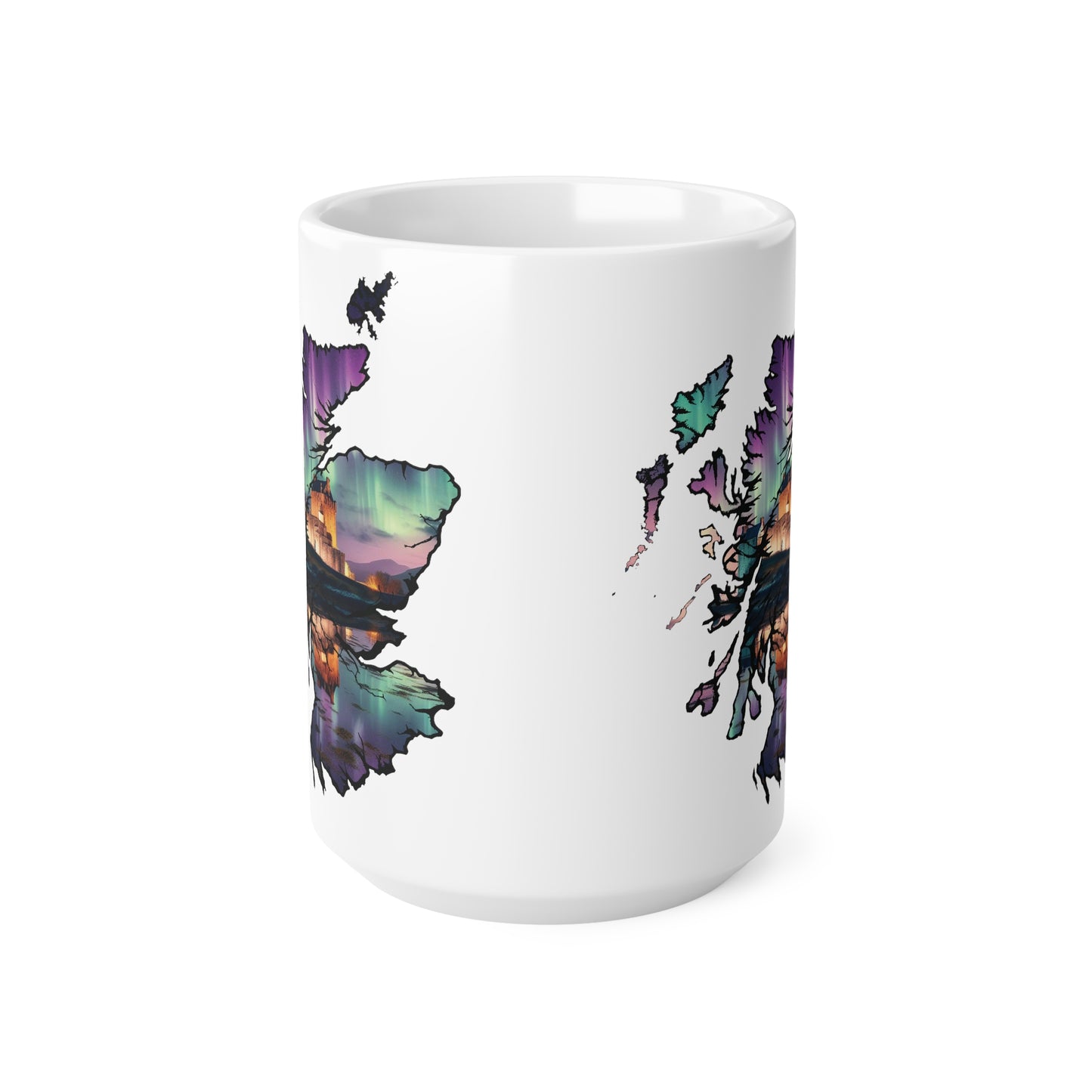 Eilean Donan Castle Scotland Map Mug, Coffee Cup, Tea Cup, Scottish Art, Scottish Landmark, Scenery, Nature, White