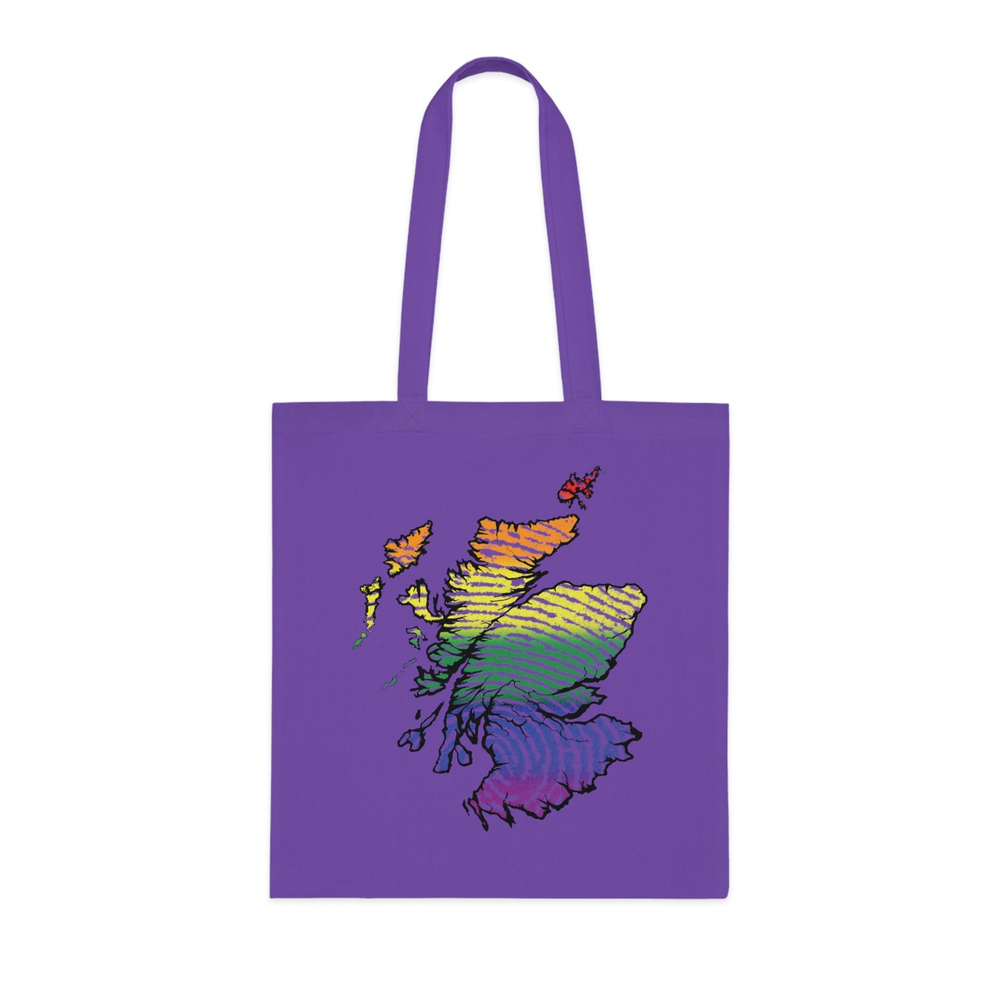 Scotland Pride Fingerprint Map Cotton Tote Bag