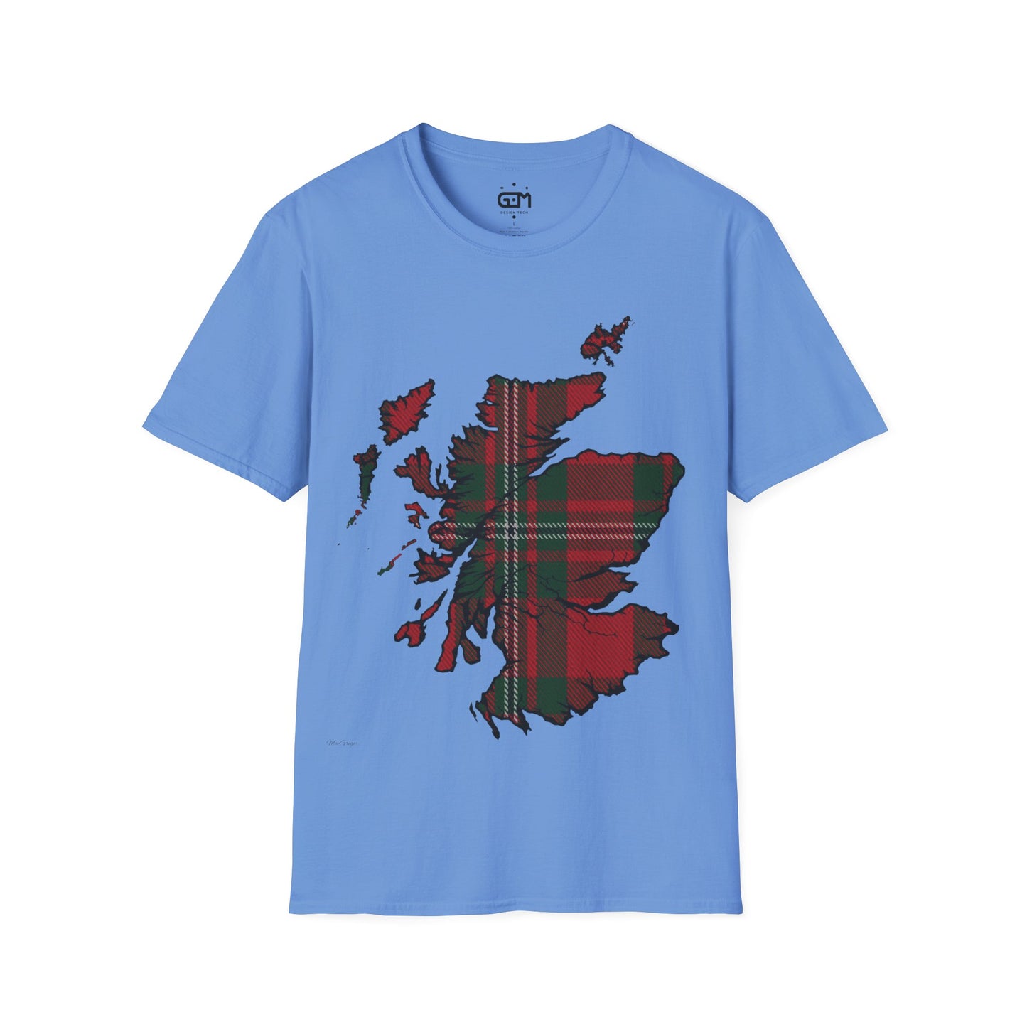 Scotland Tartan Map Softstyle Unisex T-Shirt, MacGregor Tartan, Various Colours