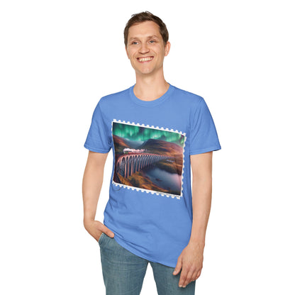 Postcard Glenfinnan Viaduct Art Softstyle T-Shirt, Unisex Tee, Scotland Shirt, Various Colours