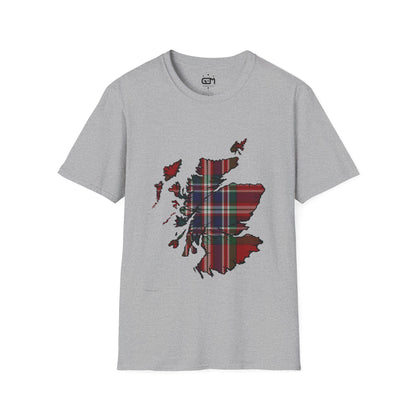 Scotland Tartan Map Softstyle Unisex T-Shirt - MacFarlane Tartan Tee