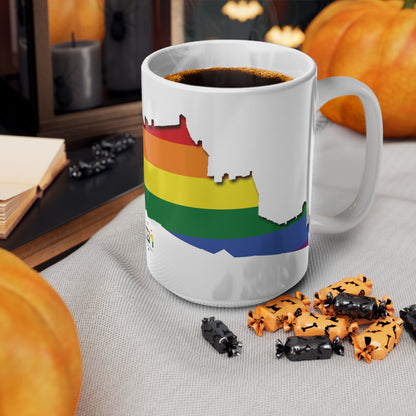 Edinburgh Castle Pride Progress Art Mug, White