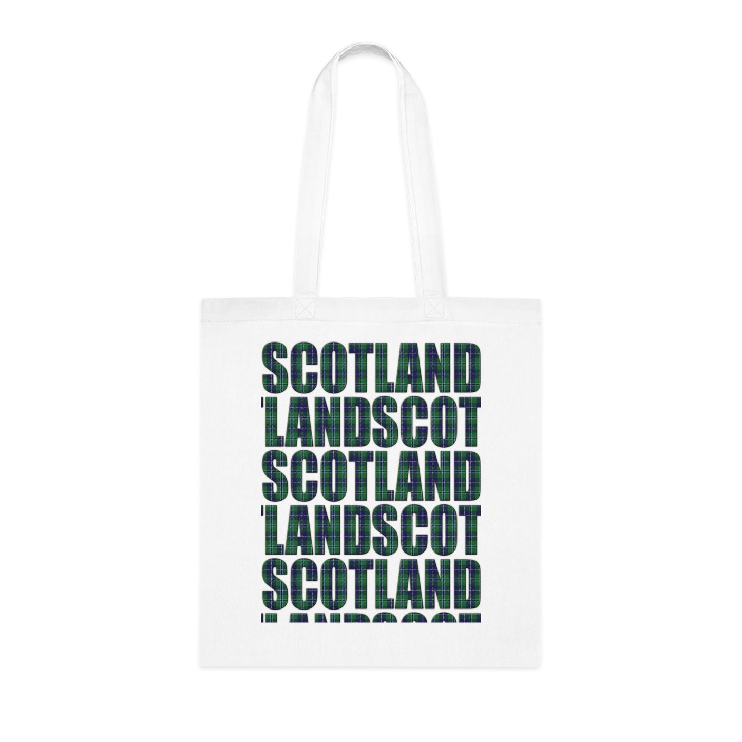 Reversible Scotland Tartan Map Cotton Tote Bag - Douglas Tartan