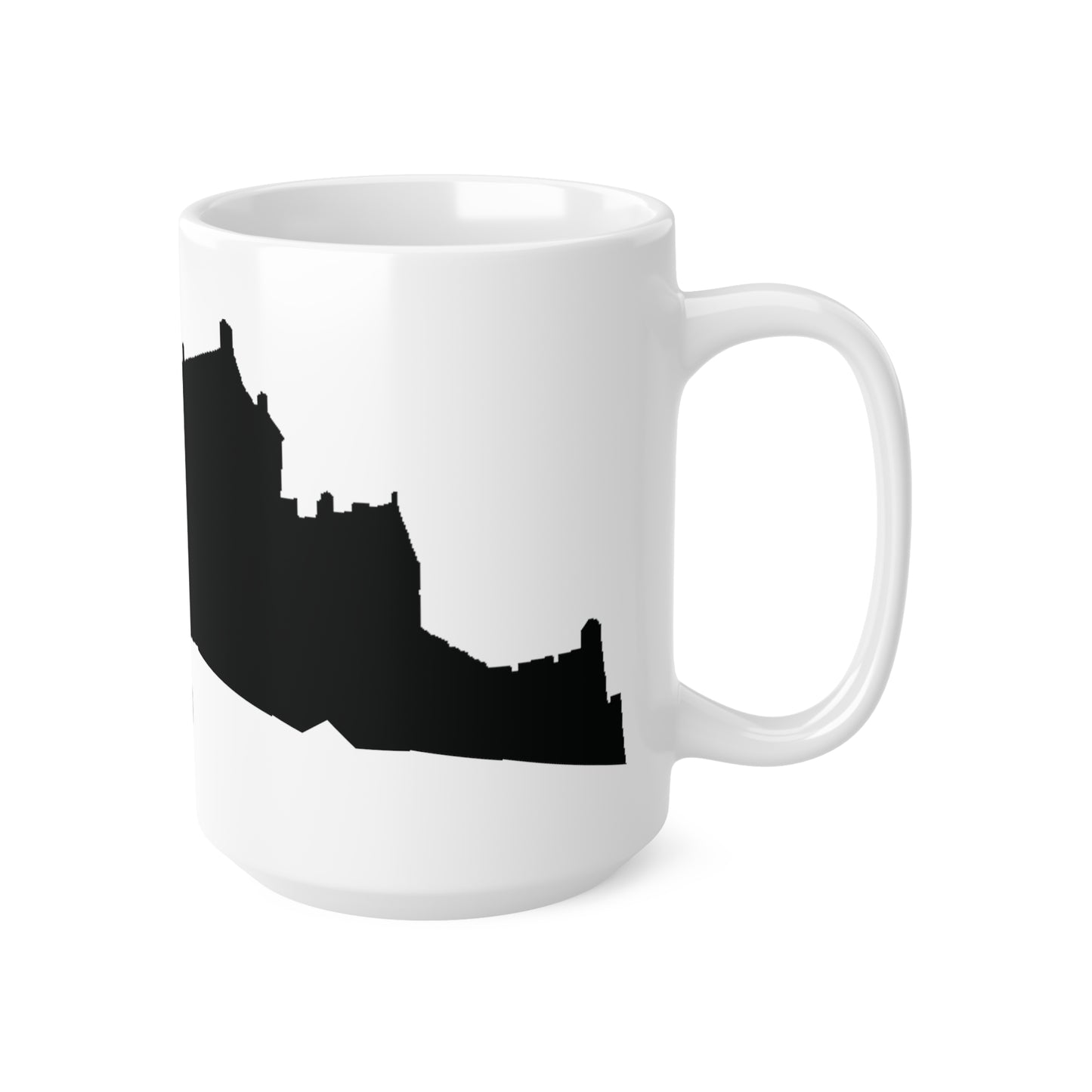 Edinburgh Castle Silhouette Art Mug, White