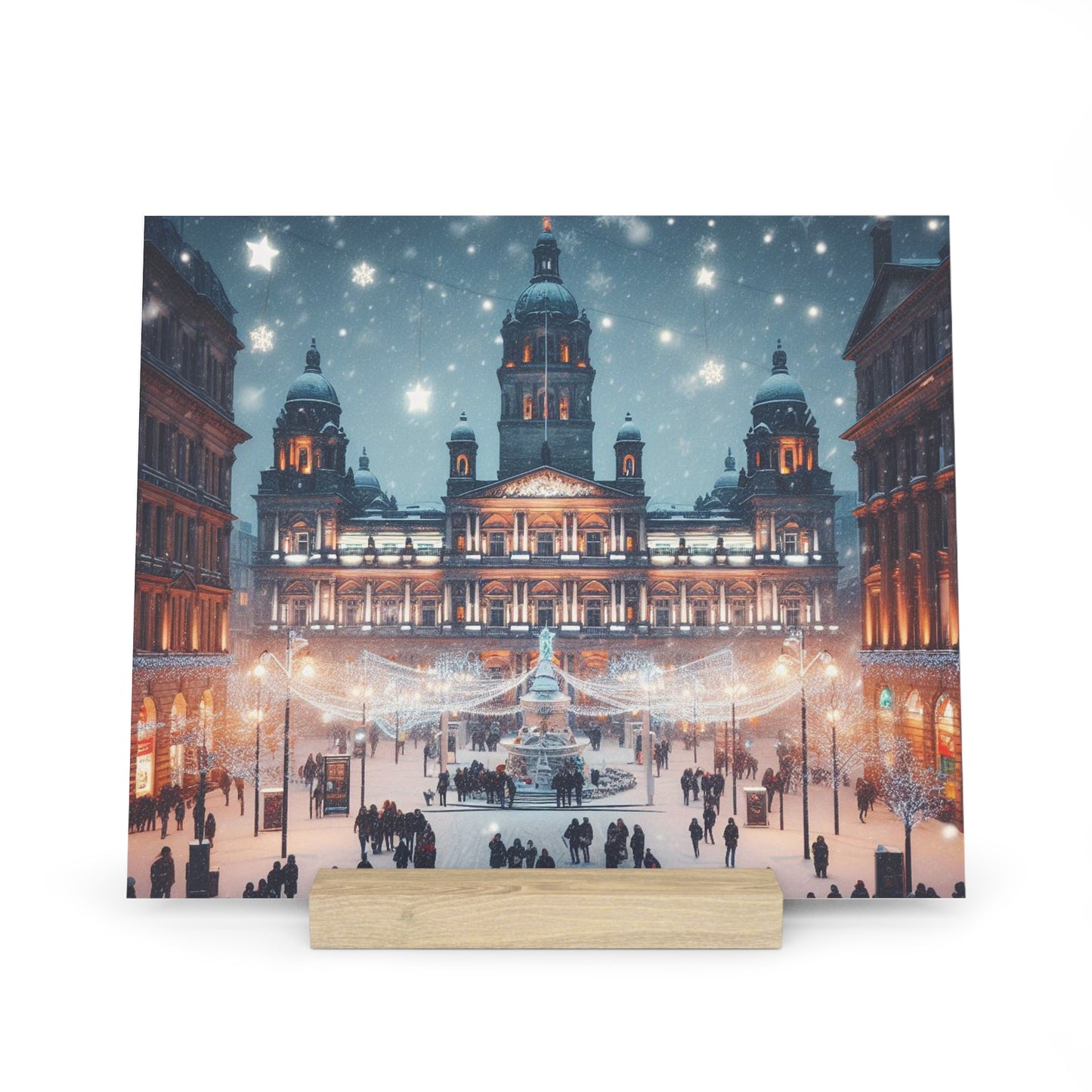 Winter Collection Gallery Stand Glasgow George Square, Oak Picture Stand, Scotland Art, Scenery, Landmarks, Various Sizes