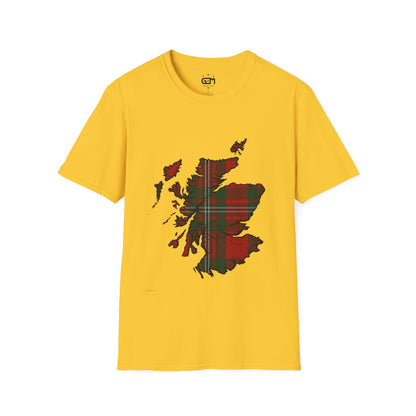 Scotland Tartan Map Softstyle Unisex T-Shirt - MacGregor Tartan Tee