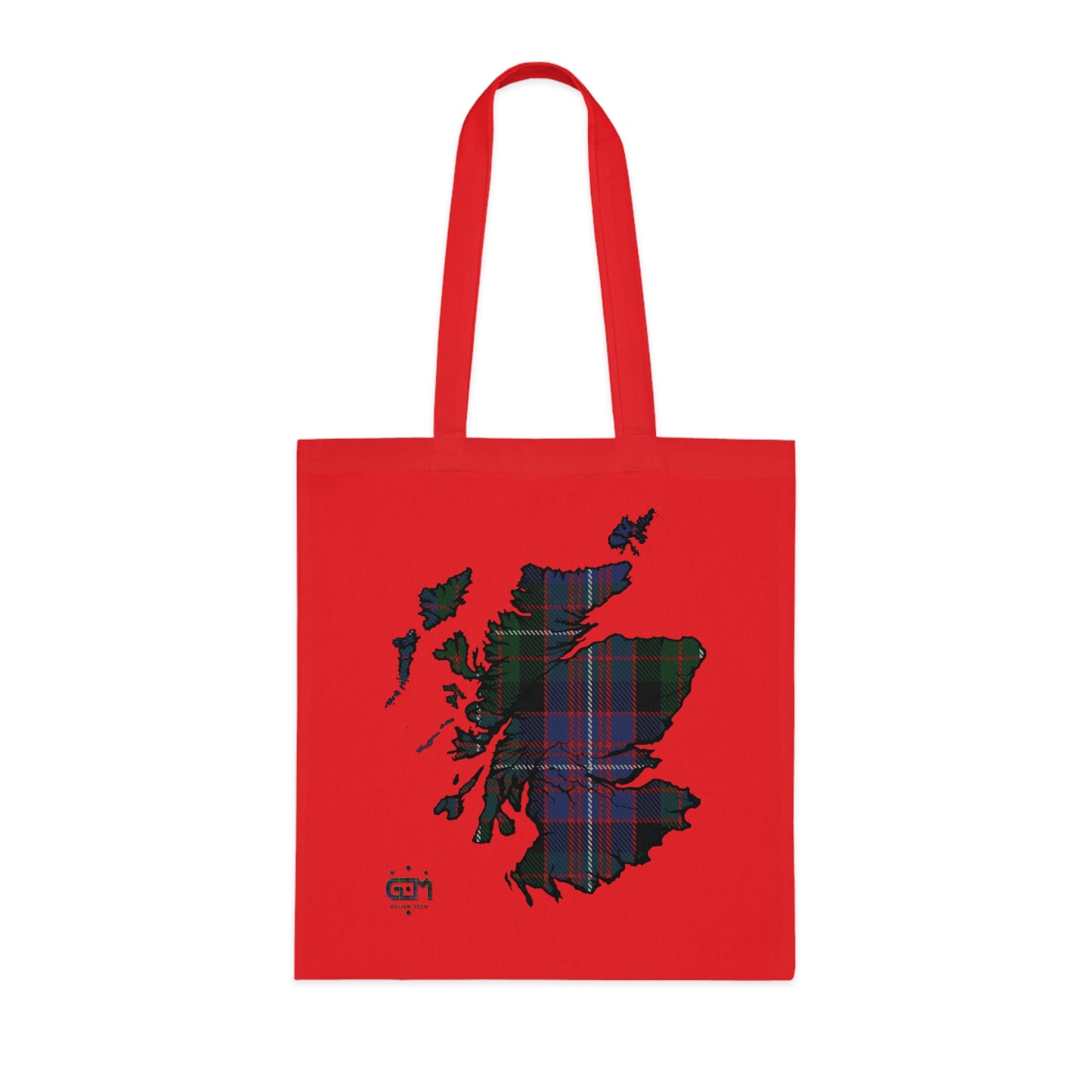 Reversible Scotland Tartan Map Cotton Tote Bag - Rankin Tartan