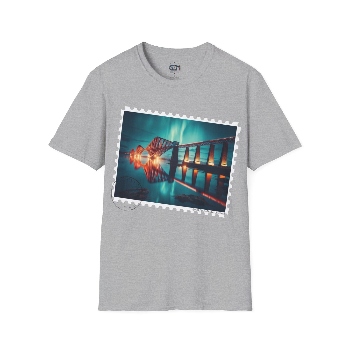 Postcard Forth Rail Bridge Art Softstyle T-Shirt, Unisex Tee, Scotland Shirt, Various Colours