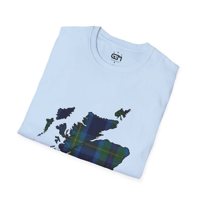 Scotland Tartan Map Softstyle Unisex T-Shirt - Miller Tartan Tee