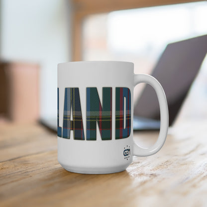 Scotland Lettering Tartan Mug 15oz, Anderson Old Tartan