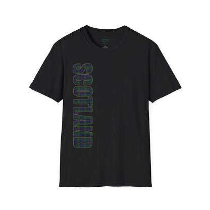 Scotland Lettering Tartan Softstyle Unisex T-Shirt, Argyle Tartan Tee