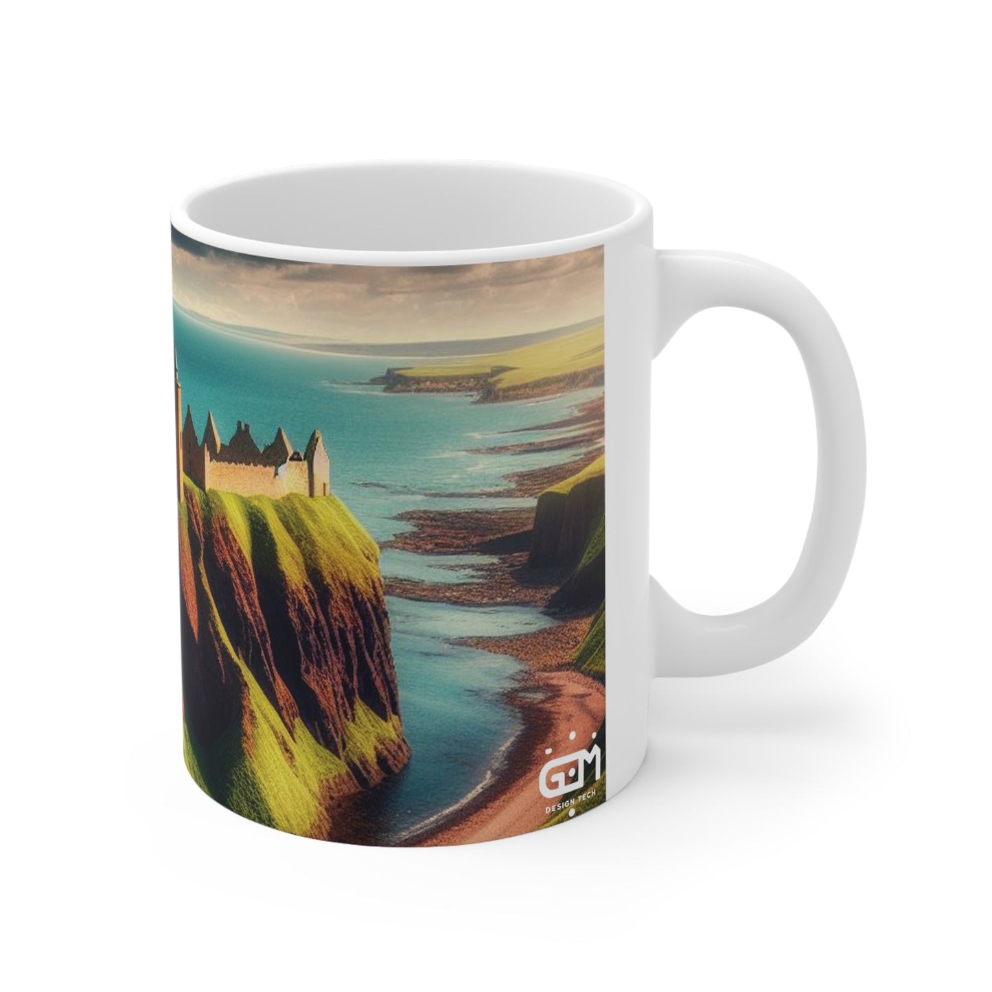 Dunnottar Castle Mug - Stonehaven, Coffee Cup, Tea Cup, Scotland, White