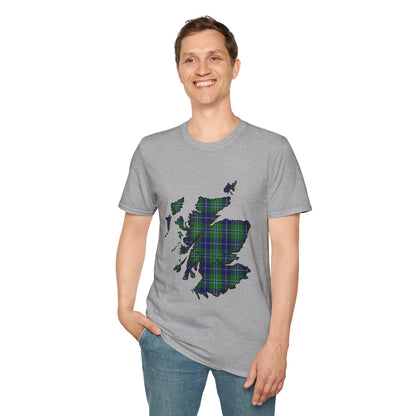 Scotland Tartan Map Softstyle Unisex T-Shirt - Douglas Tartan Tee