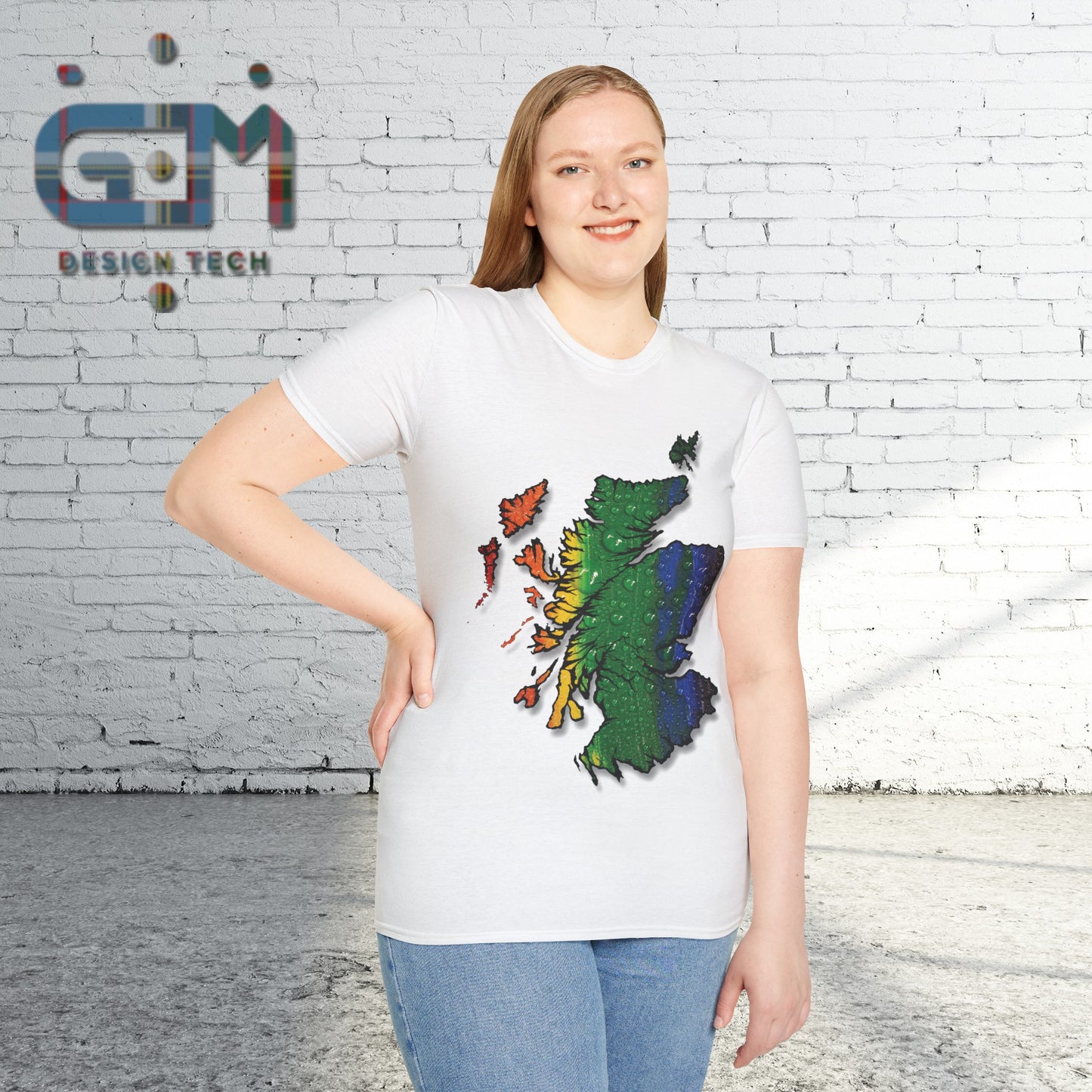 Pride Rain Scotland Map T-shirt unisexe, différentes couleurs