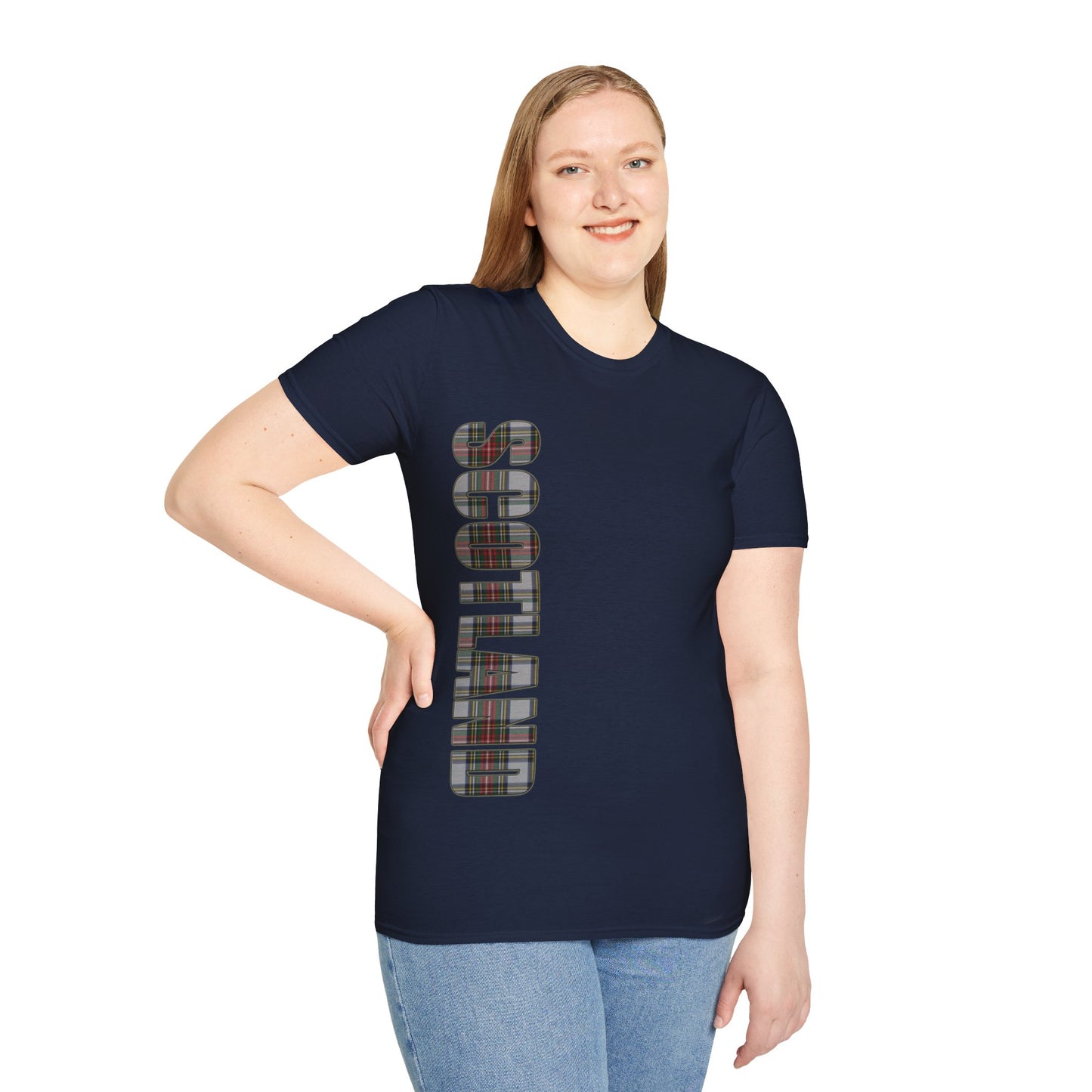 Scotland Lettering Stewart Dress Tartan Softstyle T-Shirt, Unisex Tee, Various Colours