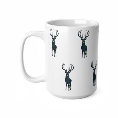 Tartan Stag Mug - Miller Tartan, Coffee Cup, Tea Cup, Scotland, White