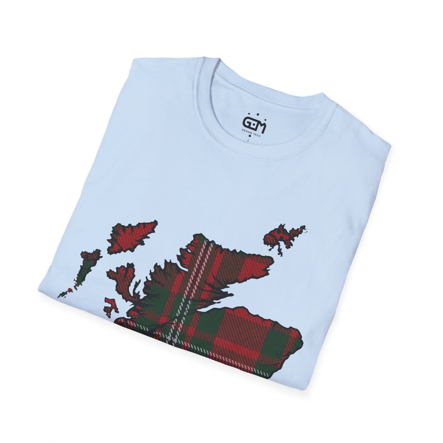 Scotland Tartan Map Softstyle Unisex T-Shirt, MacGregor Tartan, Various Colours