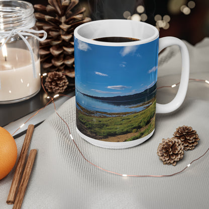 Holy Isle from Arran Photo Mug, White