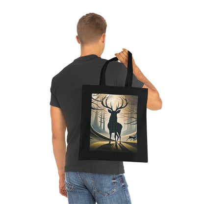 Reversible Scotland Tartan Stag Cotton Tote Bag - Argyle Tartan