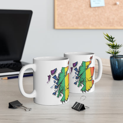 Scotland Map Pride Road Mug, White