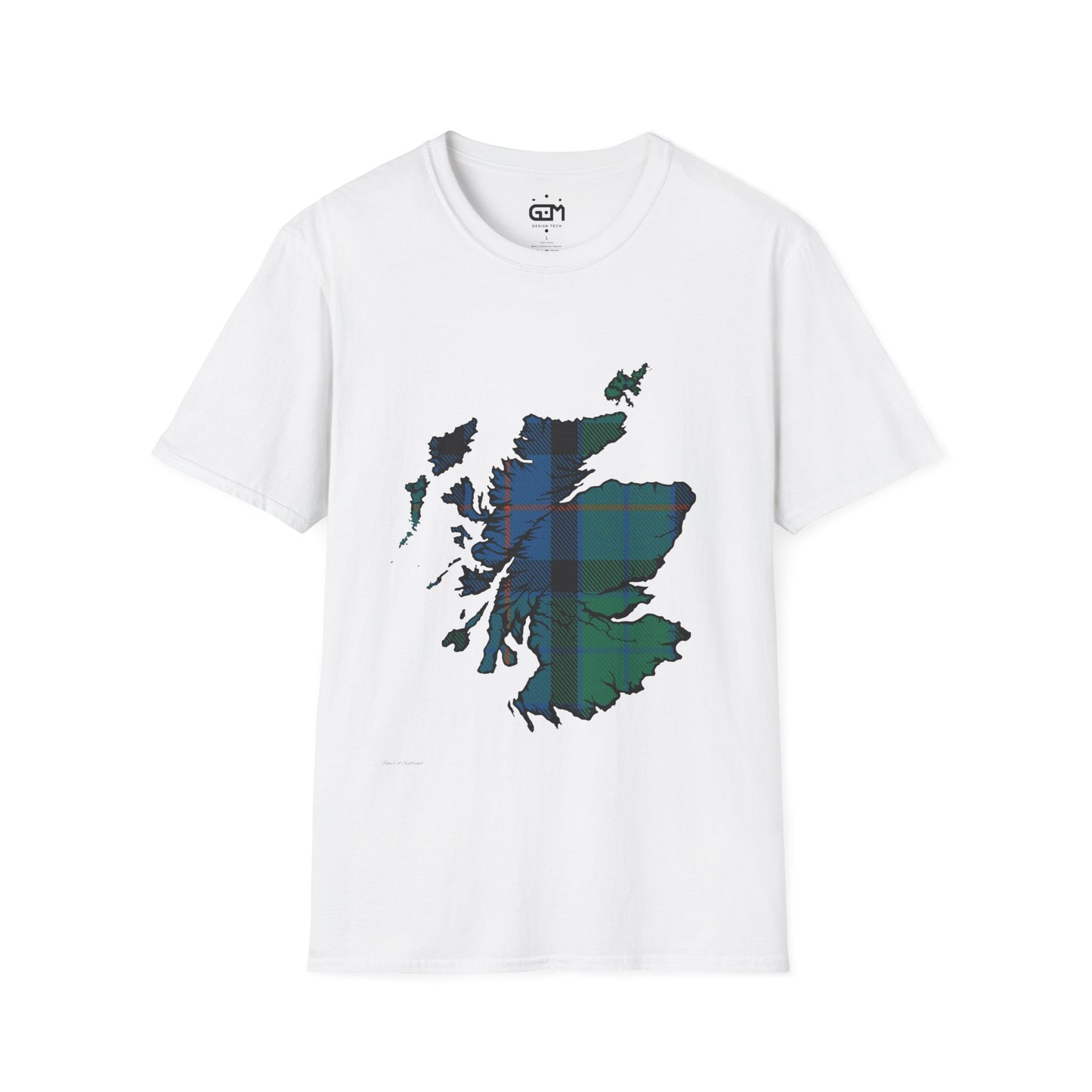 Scotland Tartan Map Softstyle Unisex T-Shirt - Flower of Scotland Tartan Tee