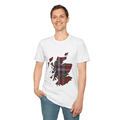 Scotland Tartan Map Softstyle Unisex T-Shirt - MacFarlane Tartan Tee