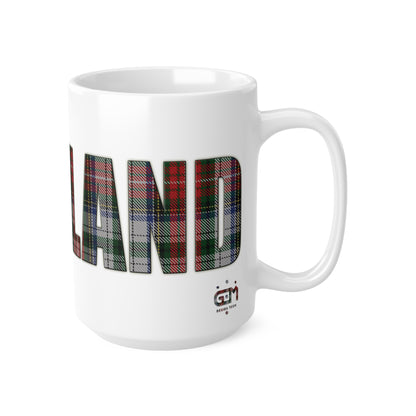 Scotland Tartan Mug - Stewart, Coffee Cup, Tea Cup, Scotland, White