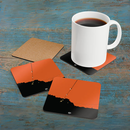 Scotland Art Cork Coaster Set - Silhouettes