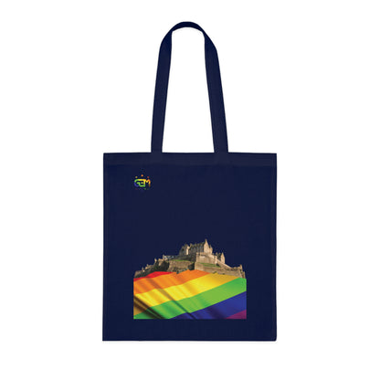 Pride Flag Rock Edinburgh Castle Cotton Tote Bag