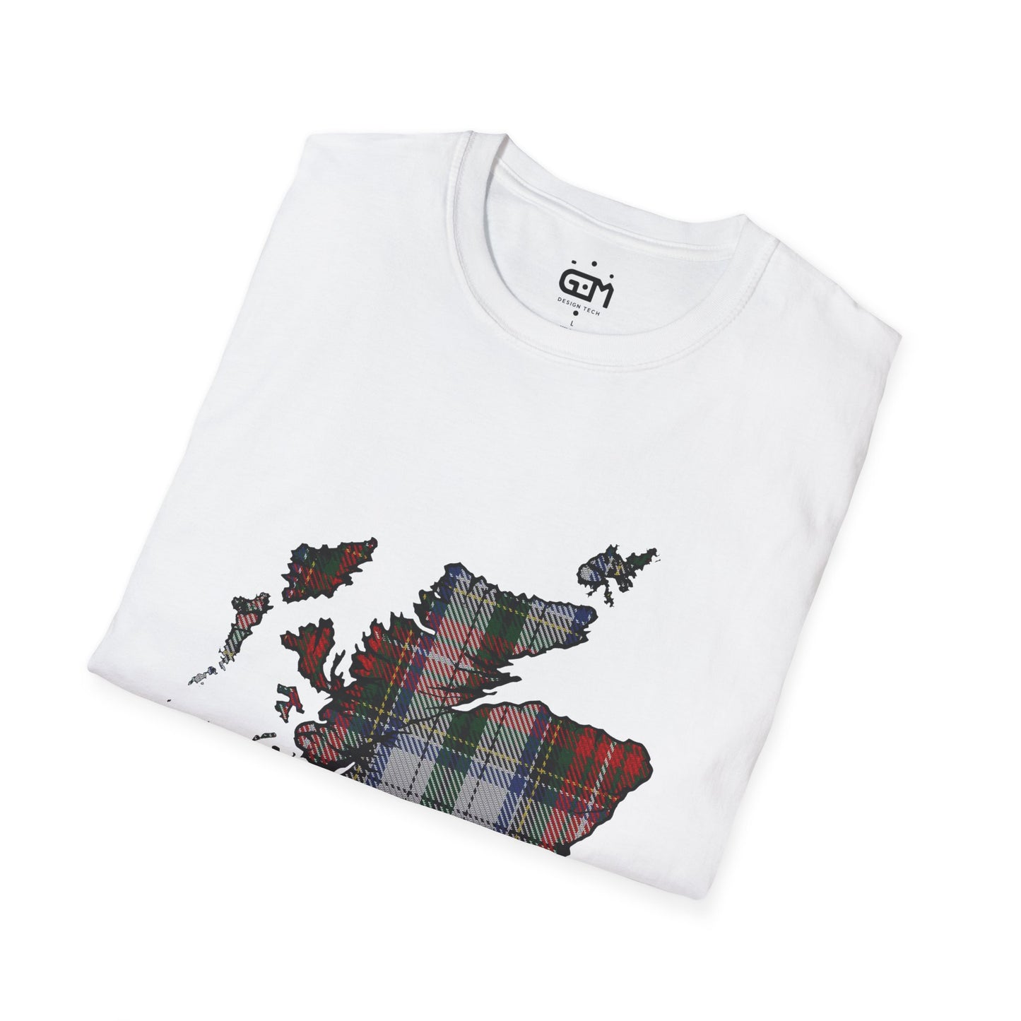 Scotland Tartan Map Softstyle Unisex T-Shirt - Stewart Tartan Tee