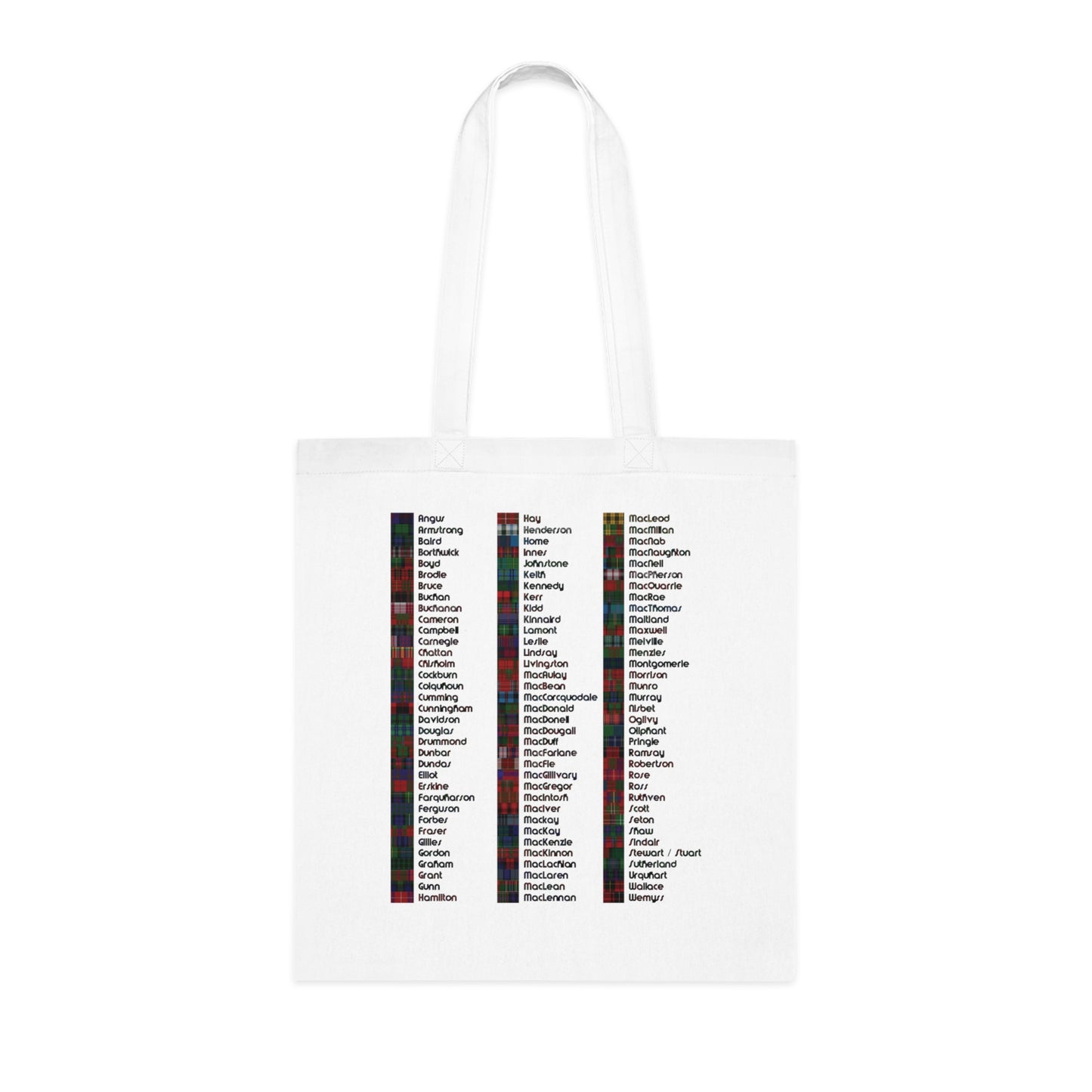 Scotland Tartan Clan Map Cotton Tote Bag