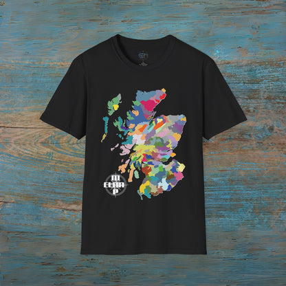 Scotland Clan Colors Map Softstyle Unisex Tee, Scotland T-Shirt