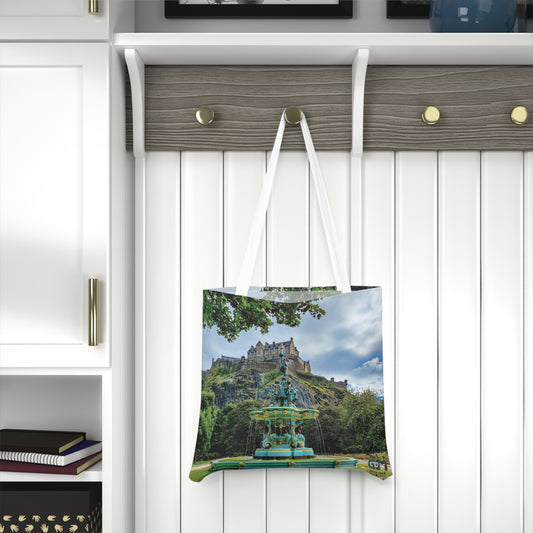 Ross Fountain & Edinburgh Castle Photo Shoulder Tote Bag