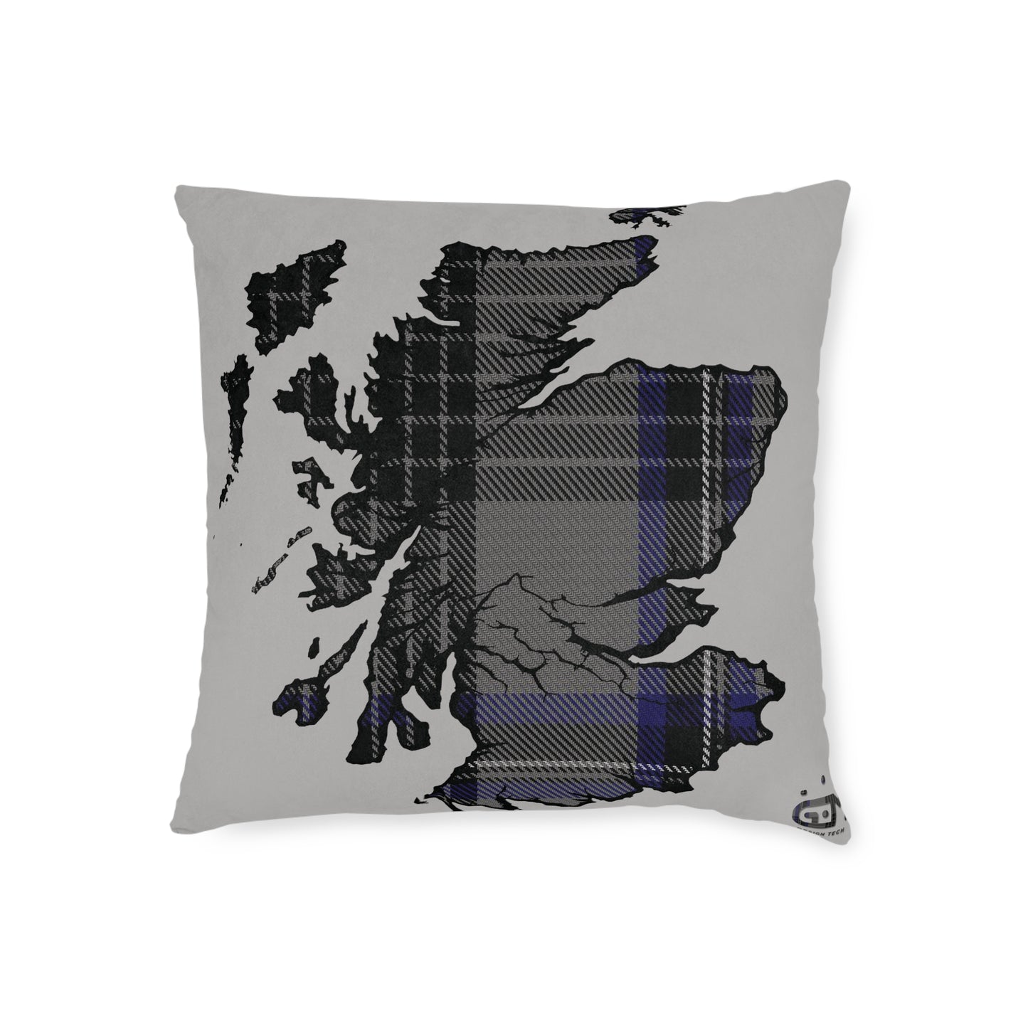 Reversible Square Cushion : Stag / Scotland Map - Hood Tartan, Various Sizes