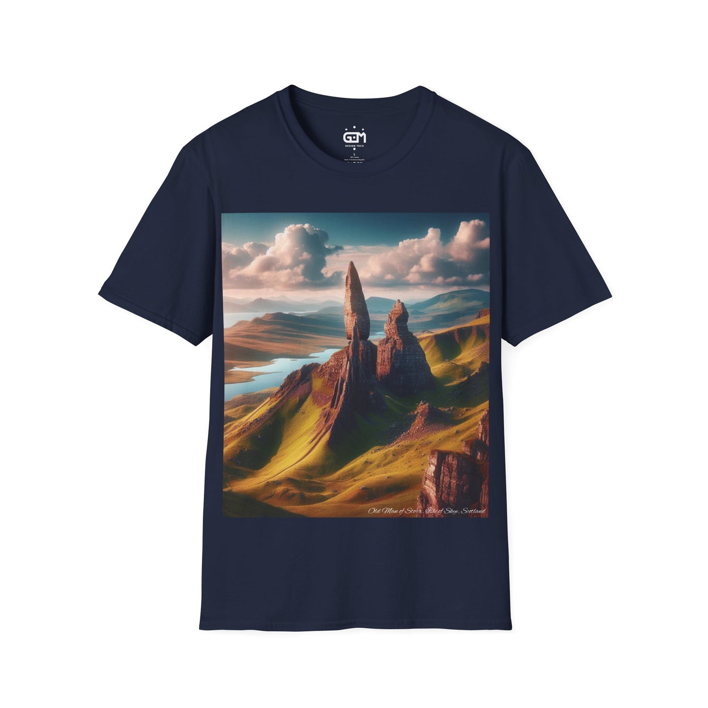 Old Man of Storr Summer Softstyle T-Shirt, Unisex Tee, Scotland Shirt, Scottish Landmark, Nature, Scenery, Various Colours