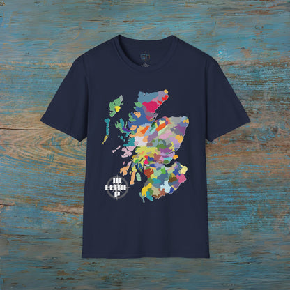 Scotland Clan Colors Map Softstyle Unisex Tee, Scotland T-Shirt