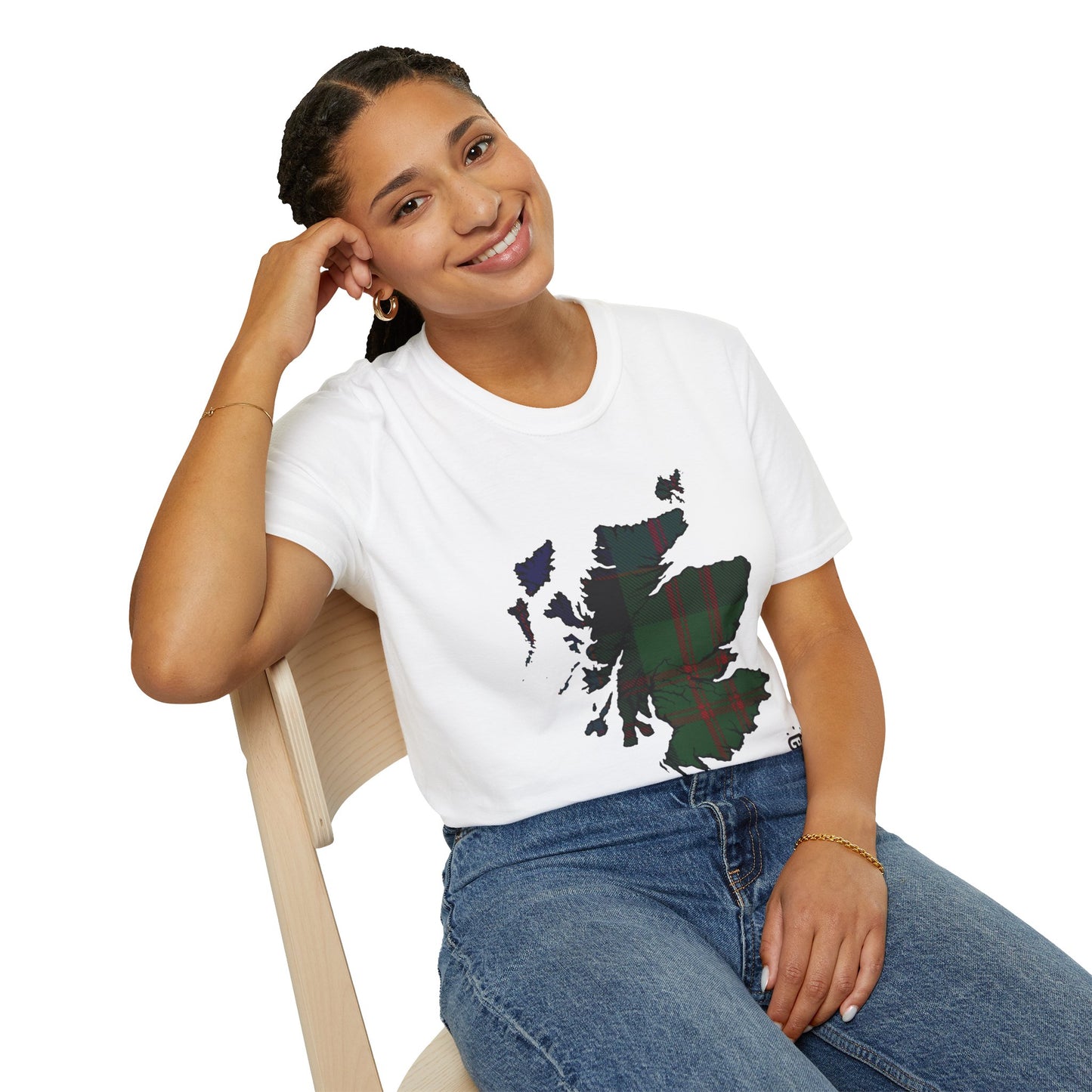 Tartan Scotland Map Softstyle Unisex T-Shirt - MacDonald Tartan Tee