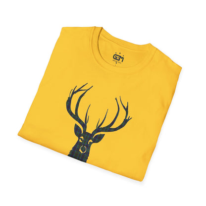 Tartan Stag Softstyle T-Shirt - Miller Tartan, Unisex Tee, Scottish Scenery, Various Colours