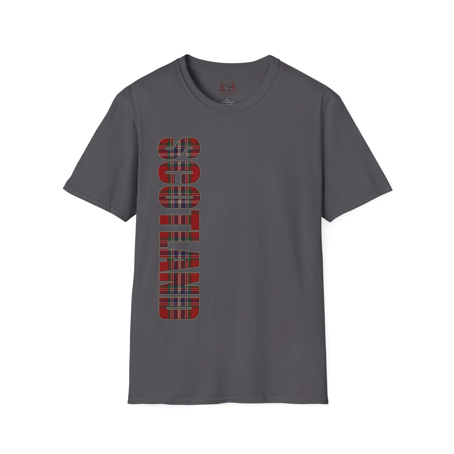 Scotland Lettering Tartan Softstyle Unisex T-Shirt, MacFarlane Tartan Tee