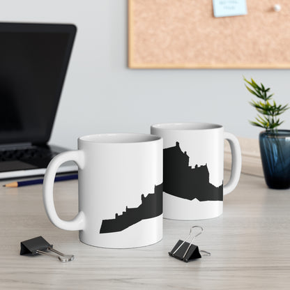 Edinburgh Castle Silhouette Art Mug, White