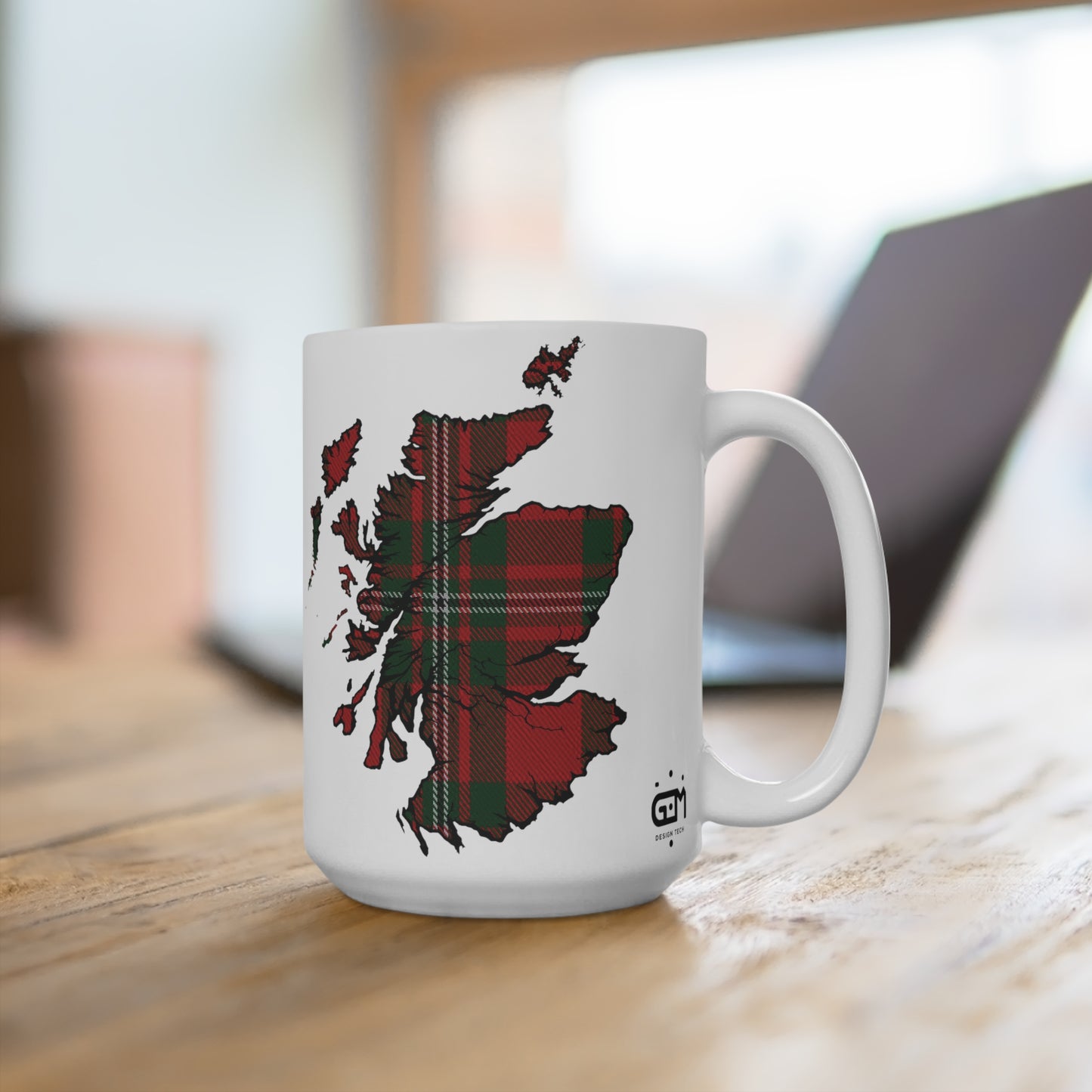 Scotland Map Mug 15oz, MacGregor Tartan