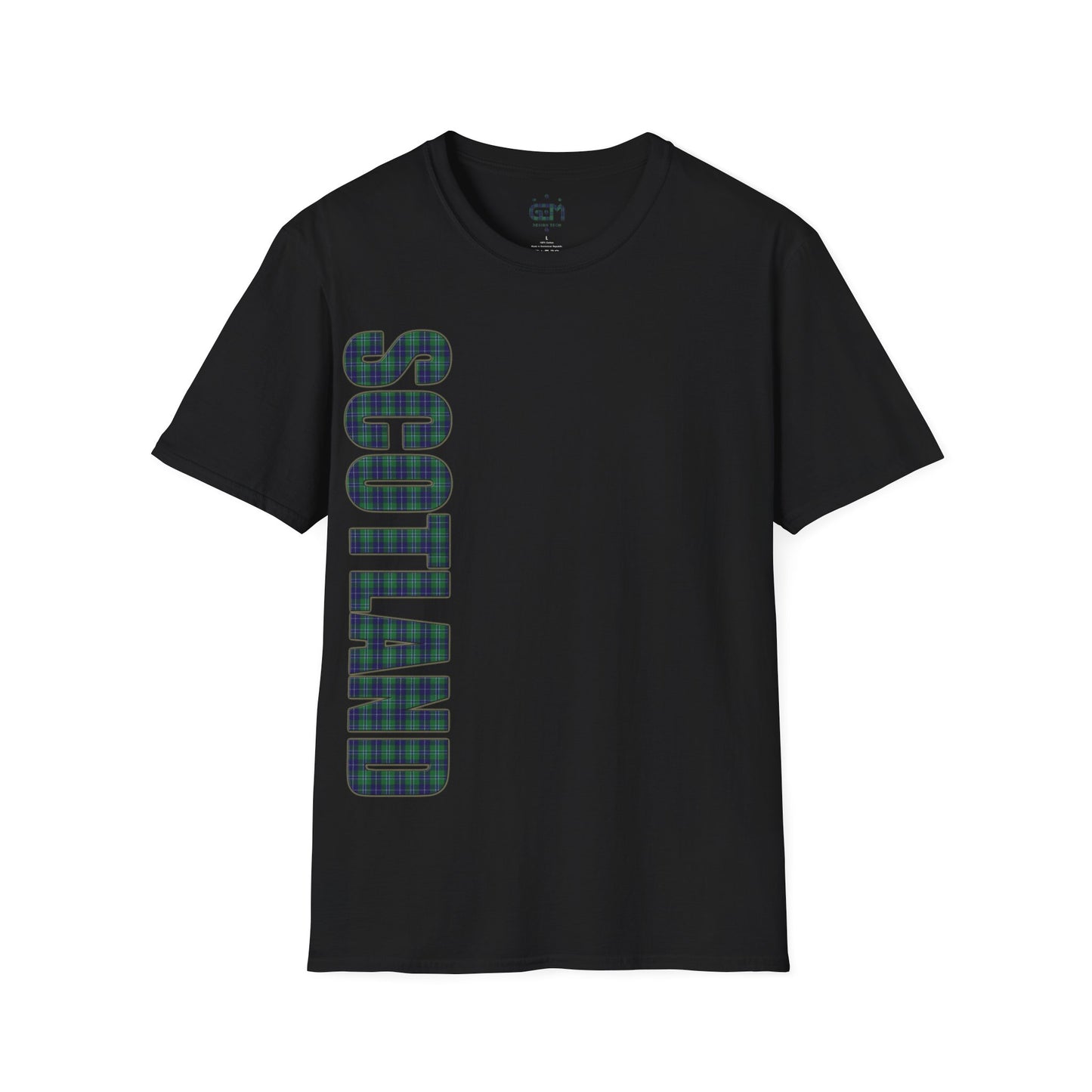 Scotland Lettering Douglas Tartan Softstyle T-Shirt, Unisex Tee, Various Colours