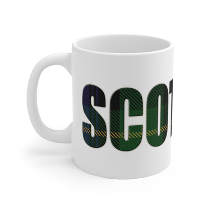 Scotland Tartan Mug - Farquharson, Coffee Cup, Tea Cup, Scotland, White