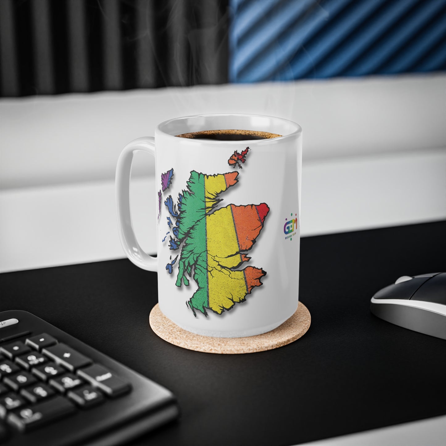 Scotland Map Pride Road Mug, White