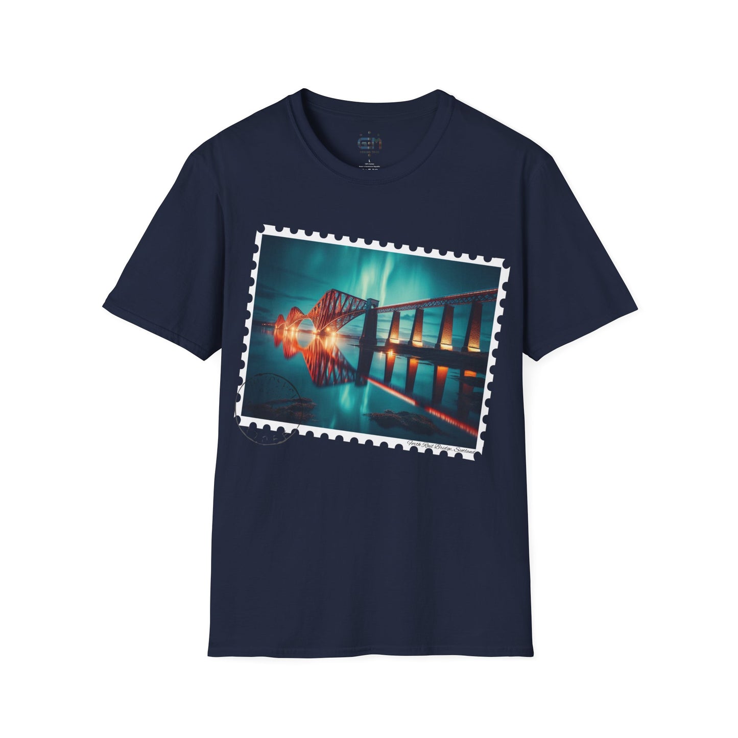 Postcard Forth Rail Bridge Art Softstyle T-Shirt, Unisex Tee, Scotland Shirt, Various Colours