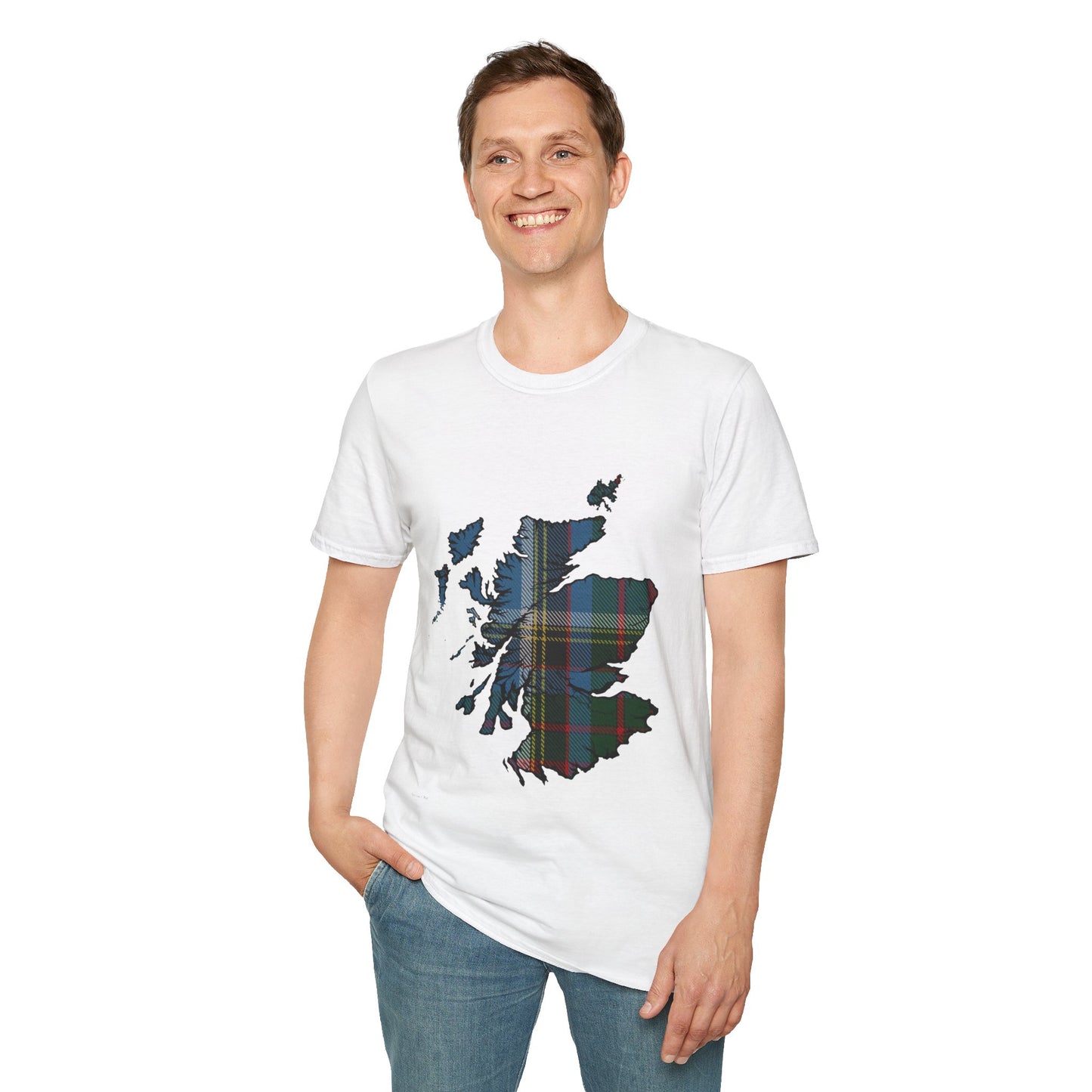 Scotland Tartan Map Softstyle Unisex T-Shirt - Anderson Old Tartan Tee