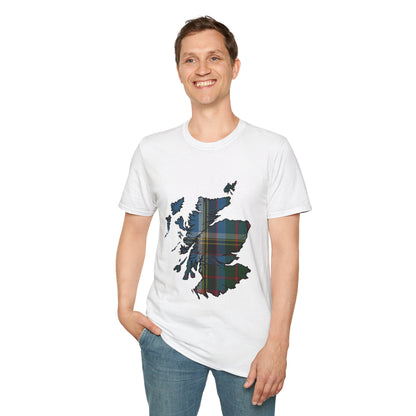 Scotland Tartan Map Softstyle Unisex T-Shirt - Anderson Old Tartan Tee